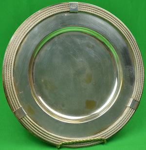 "Gucci c1970s Silver Plate Charger w/ 4 Rope Twist Rim"