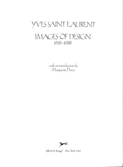 Yves Saint Laurent: Images Of Design 1958-1988