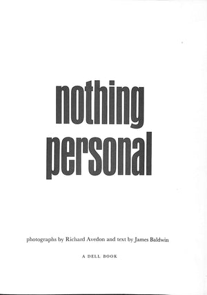 "Nothing Personal" 1965 AVEDON, Richard (SOLD)