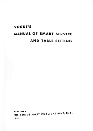 "Vogue's Book Of Smart Service" 1930 (SOLD)