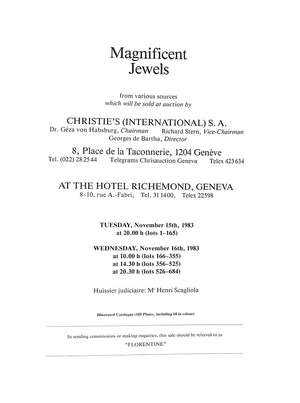 "Magnificent Jewels" 1983 Christie's (SOLD)