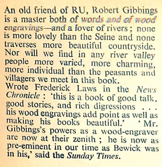 "Coming Down the Seine" 1955 GIBBINGS, Robert