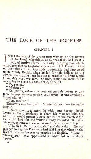 "The Luck Of The Bodkins" WODEHOUSE, P.G.