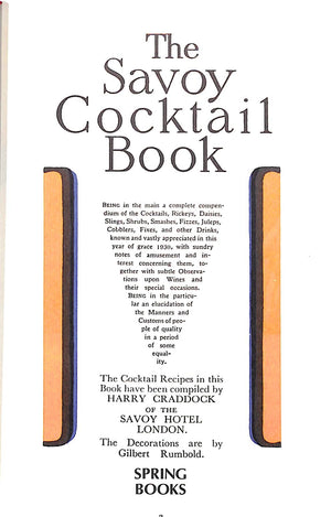 "The Savoy Cocktail Book" 1983 CRADDOCK, Harry (SOLD)