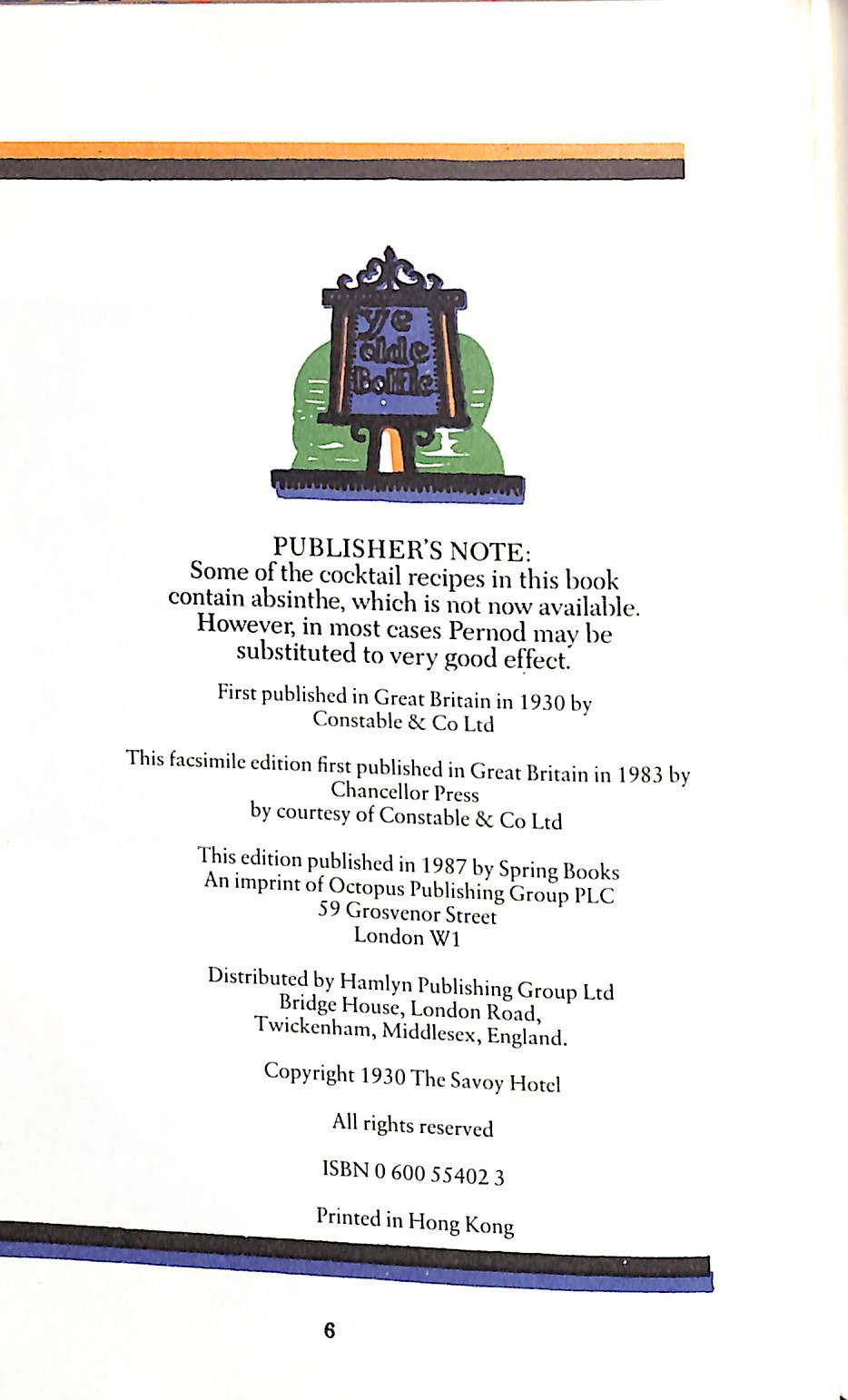 "The Savoy Cocktail Book" 1983 CRADDOCK, Harry (SOLD)