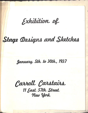"Cecil Beaton Exhibition of Stage Designs and Sketches" January 5th to 30th, 1937