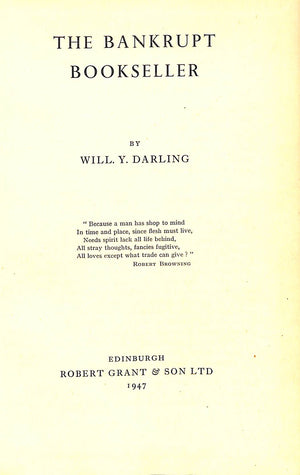 "The Bankrupt Bookseller" 1947 DARLING, Will. Y.
