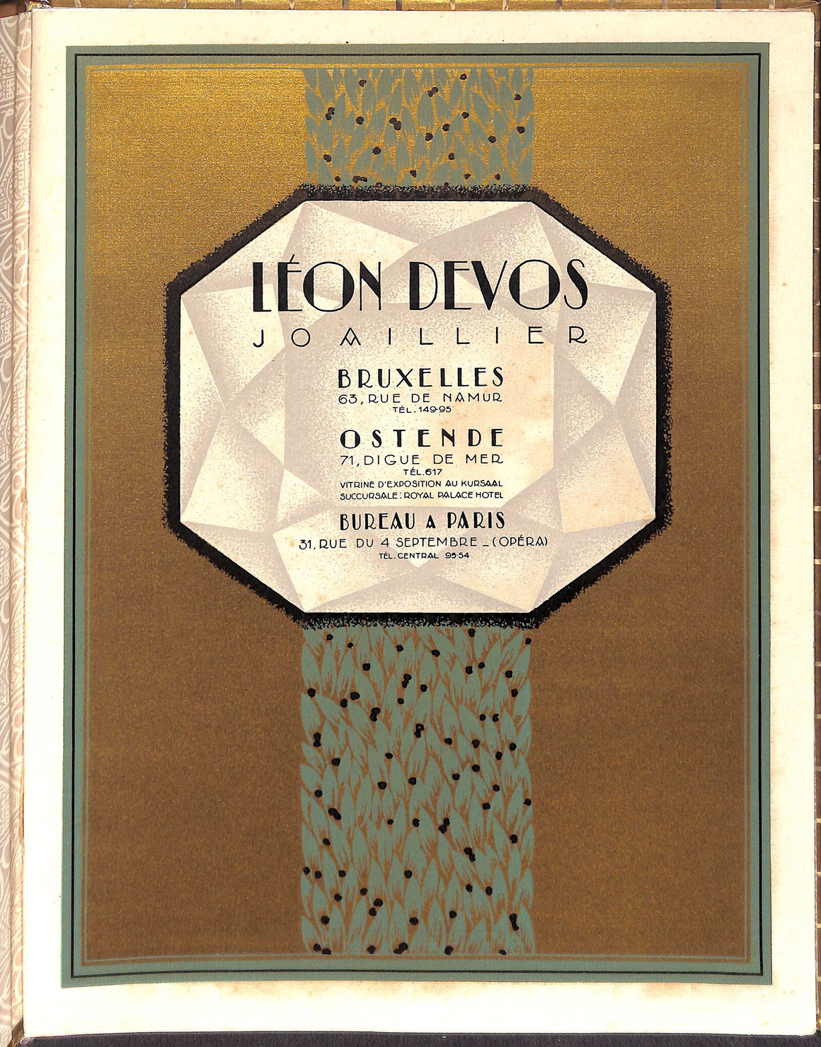 "Leon Devos, Joaillier" 1928 (SOLD)