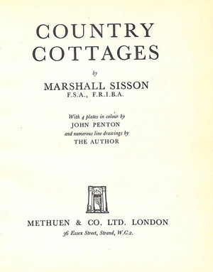 "Field Study Books: Country Cottages" 1949 SISSON, Marshall