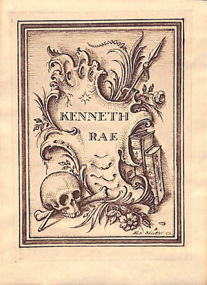"Rex Whistler Designed 1931 Bookplate For Kenneth Rae"