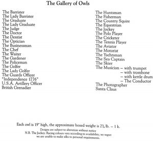 "The London Owl Company Gallery Catalogue"