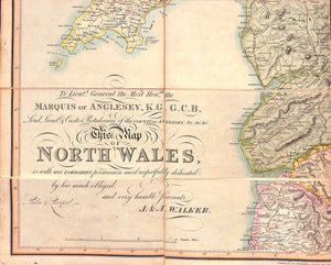 Walker's c1830 Map of North Wales