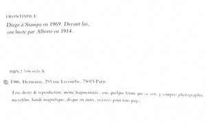 "Diego Giacometti" 1986 MARCHESSEAU, Daniel [Ex-Libris: Bunny Mellon Collection]