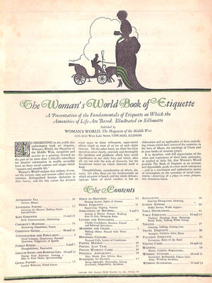 "The Woman's World Book Of Etiquette: A Useful Guide For Everyone In Every Day Life" 1928
