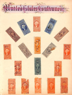 18 US Internal Revenue Postage Stamps