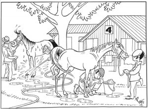 "Peb's Thoroughbreds: A Story Coloring Book" PEB [original drawings by] and SALLACH, Carl [story by]