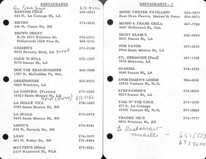 "Hollywood Agent's c1960s Private Phone Directory/ Who's-Who Hollywood Address Book" (SOLD)