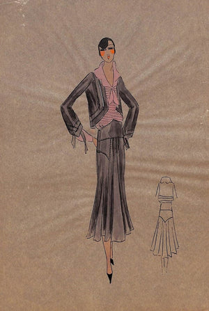 Lanvin of Paris c1920s Original Fashion Illustration in Gouache (SOLD)