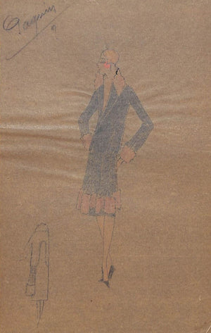 "Paquin c1920s Original Fashion Illustration in Gouache" (SOLD)