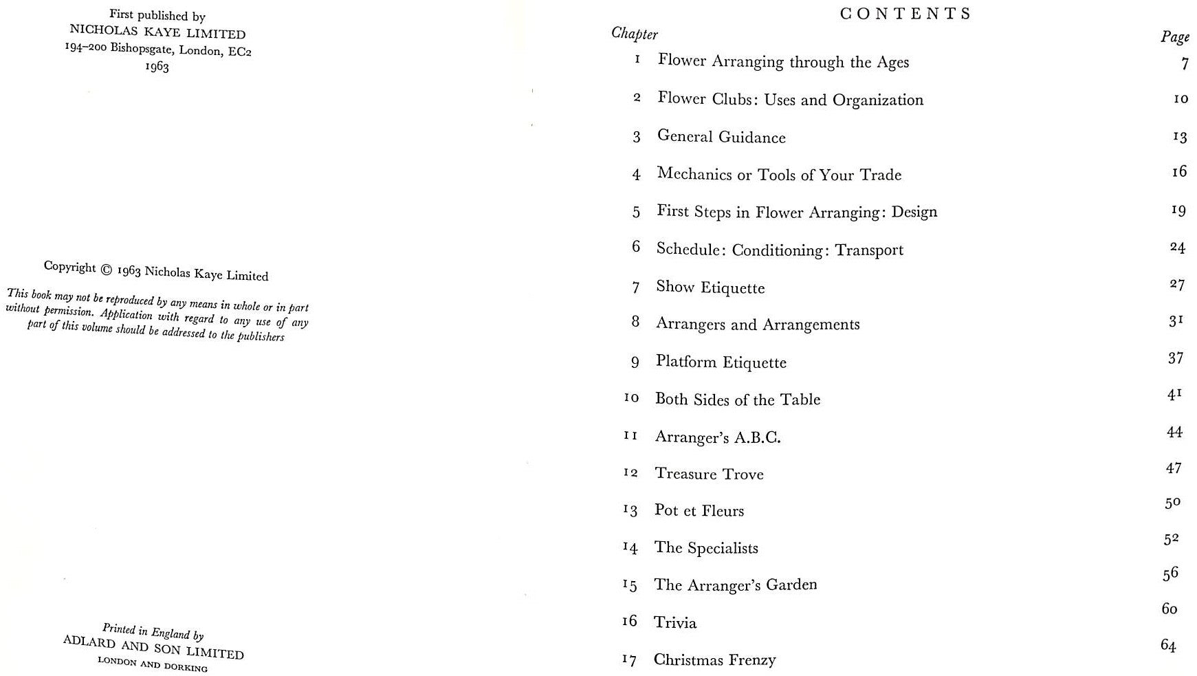 "The Gentle Art of Flower Arrangement An Encouragement to Floramania" 1963 HODGSON, Tomasina (SOLD)
