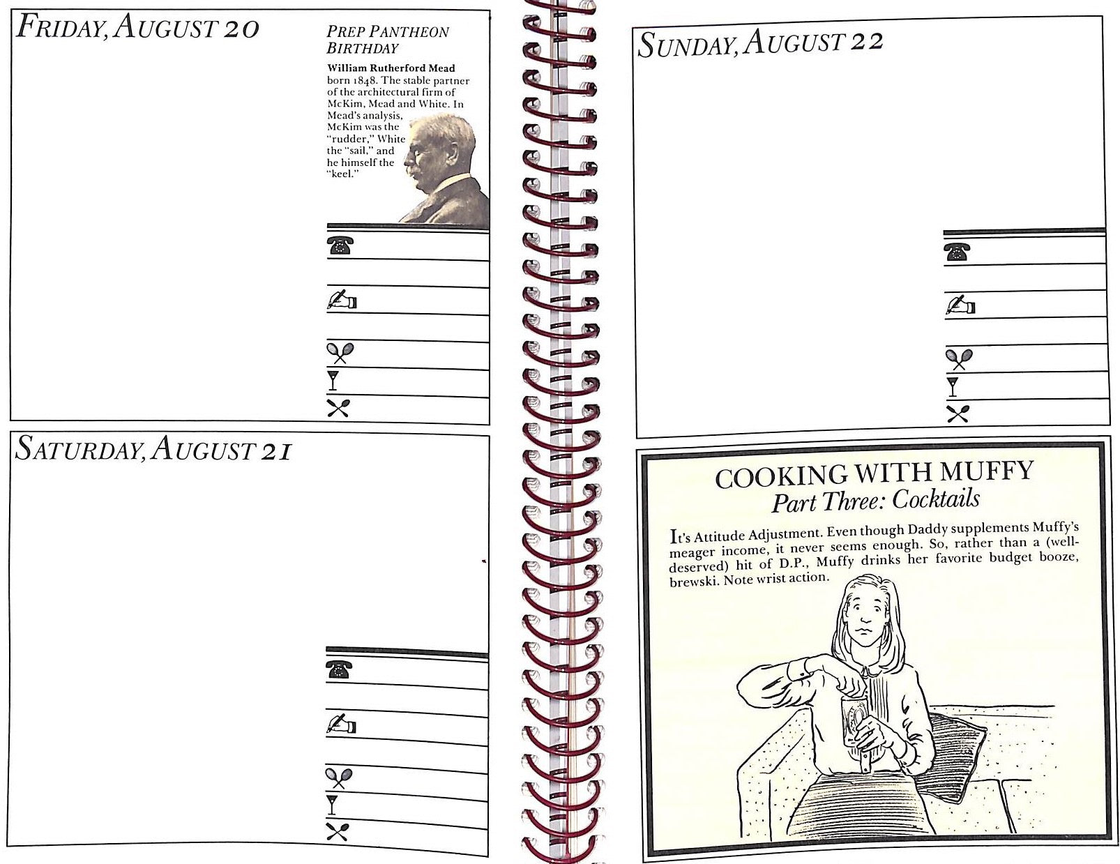 "The Official Preppy Desk Diary" 1982 BIRNBACH, Lisa