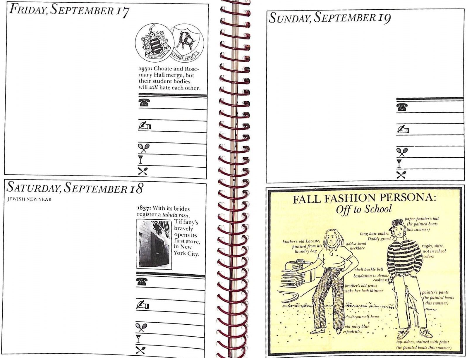 "The Official Preppy Desk Diary" 1982 BIRNBACH, Lisa