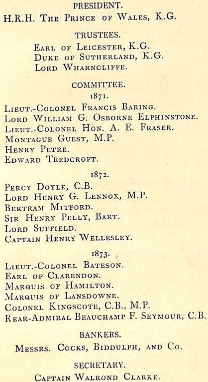 "Marlborough Club Members & Rules A List Of The Committees And Members" 1873