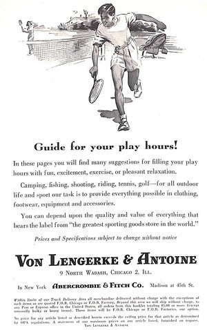 "VL&A Best For Sport Play Hours" 1946
