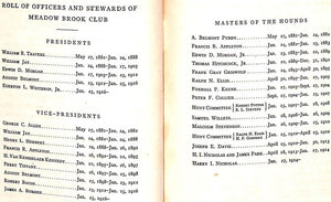"Meadow Brook Club" 1922 Members Book