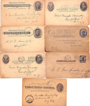 Set of 7 1897/ 98/ 99/ 1904/ 1907 Calendar Postal Cards for The Meadow Brook Hounds
