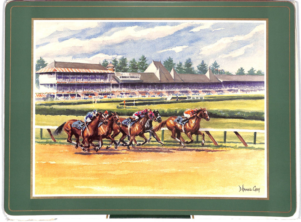 Set of 2 Hialeah & 2 Saratoga Race Track Place Mats Made In England New in Box!