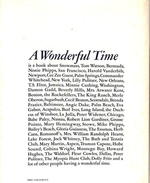 "A Wonderful Time: An Intimate Portrait Of The Good Life" 1974 AARONS, Slim (SIGNED) (SOLD)