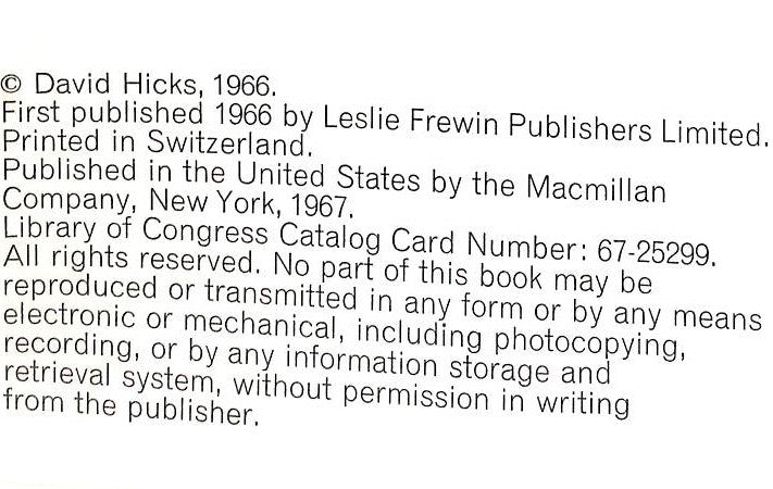 "David Hicks On Decoration" 1967 HICKS, David