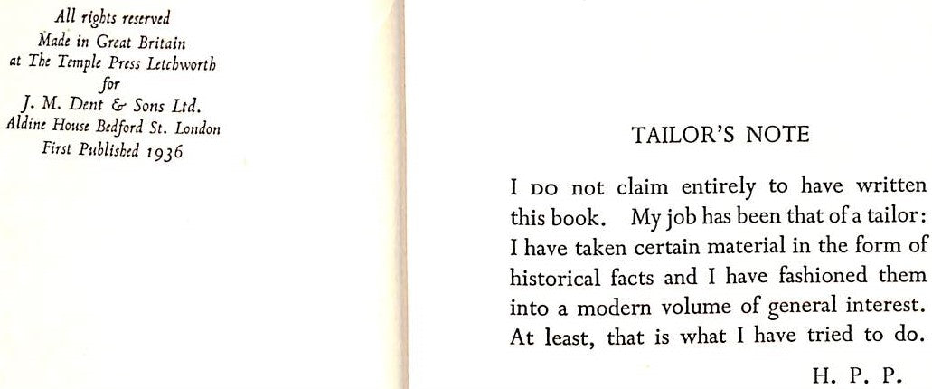 "When Men Wore Muffs; The Story Of Men's Clothes" 1936 PRICE, H.P.