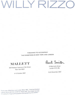 "Willy Rizzo: Mallett & Paul Smith" 2007 (SOLD)