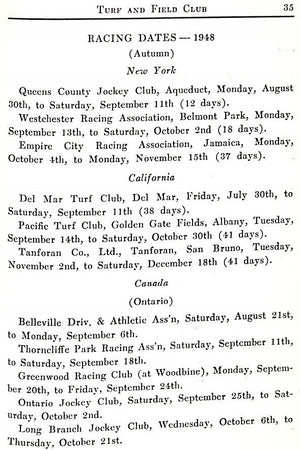 "Turf And Field Club-Belmont Park 1948"