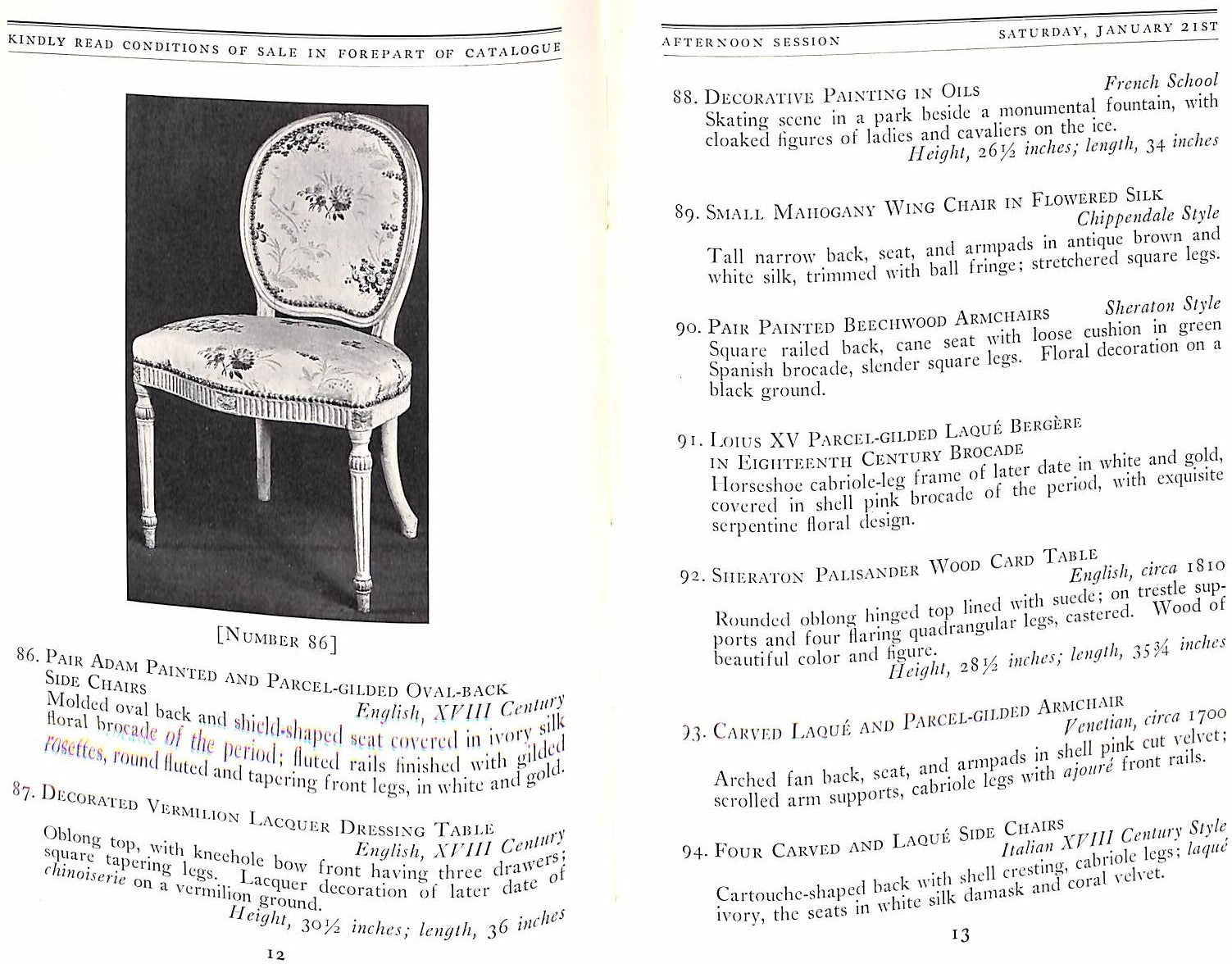 "Fine French & English Decorative Furniture Stock Of Syrie Maugham, In