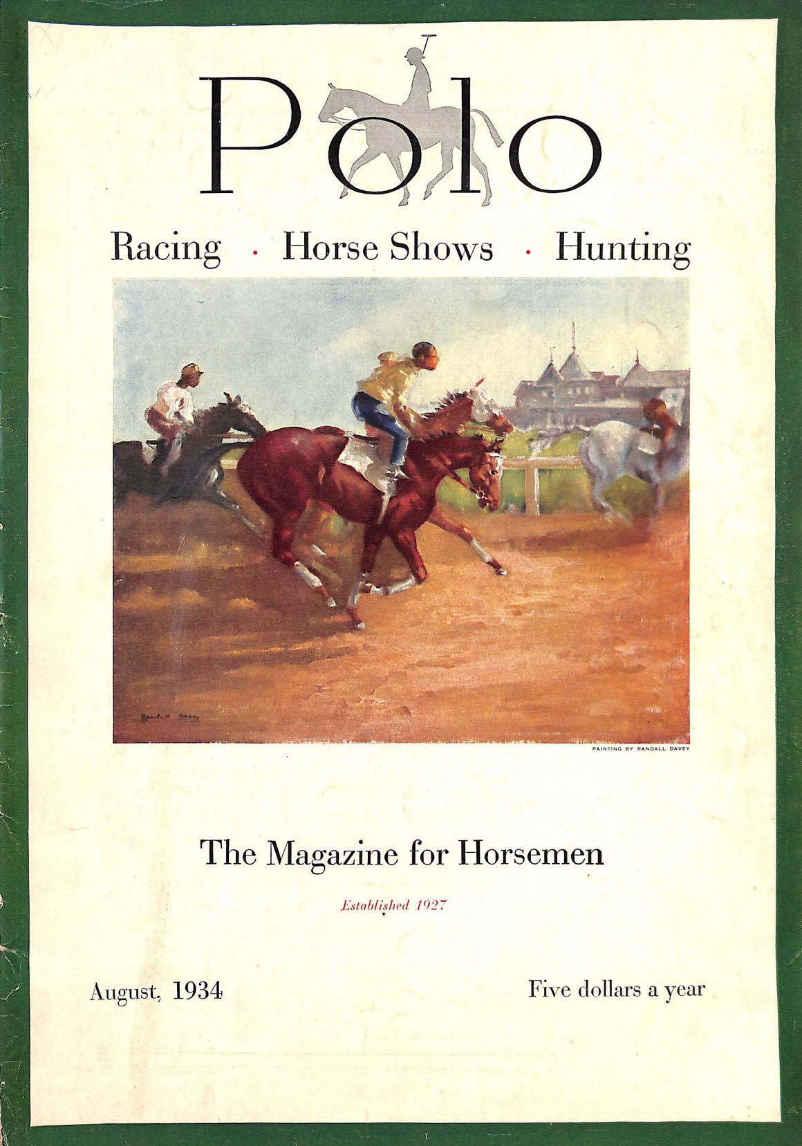 "Polo: The Magazine For Horsemen" August 1934