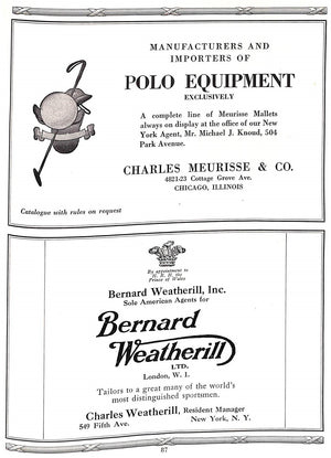 America vs England International Polo 1886-1924