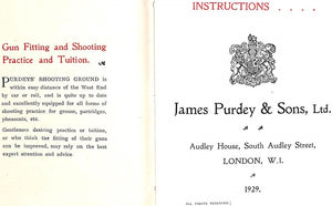 "Purdey Guns" 1929
