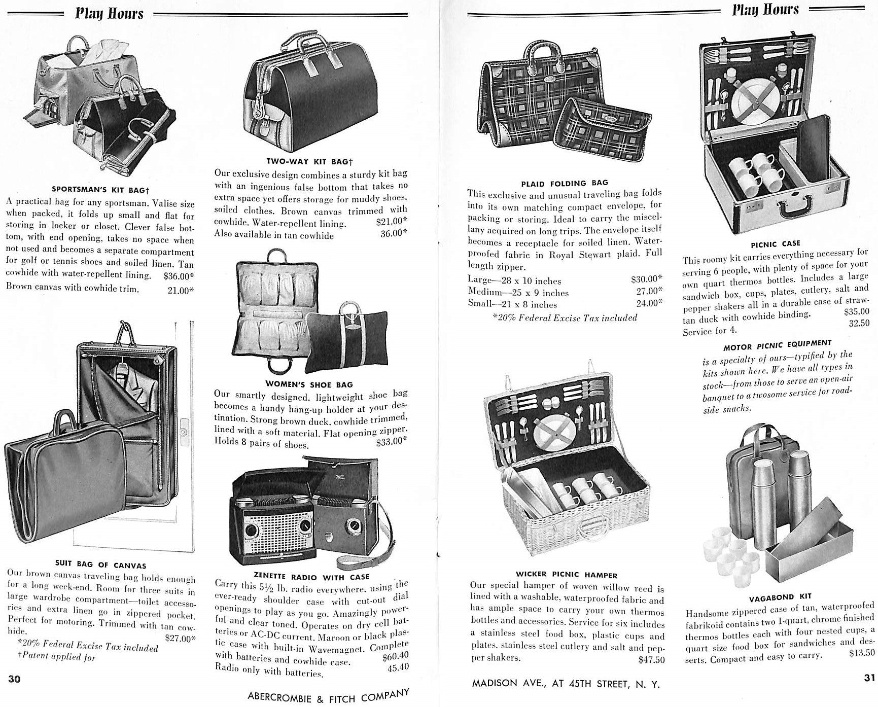 "Abercrombie & Fitch Play Hours" 1949 Catalog