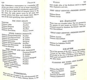 "How To Eat (and Drink) Your Way Through A French (And Italian) Menu" 1971 BEARD, James (SIGNED) (SOLD)