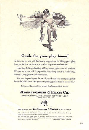 "Abercrombie & Fitch Play Hours" 1946