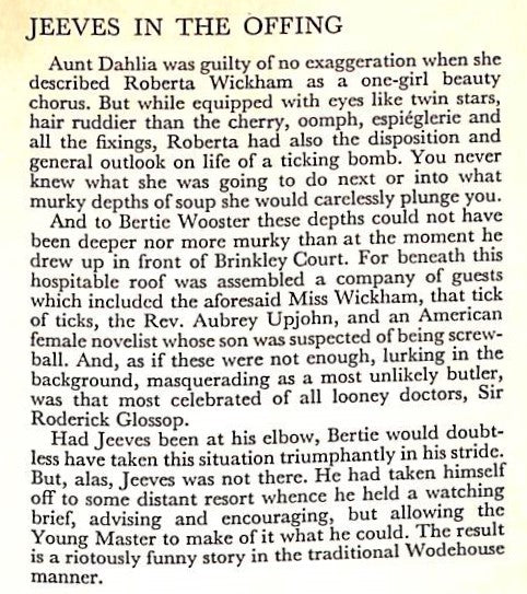 "Jeeves In The Offing" 1960 WODEHOUSE, P.G.