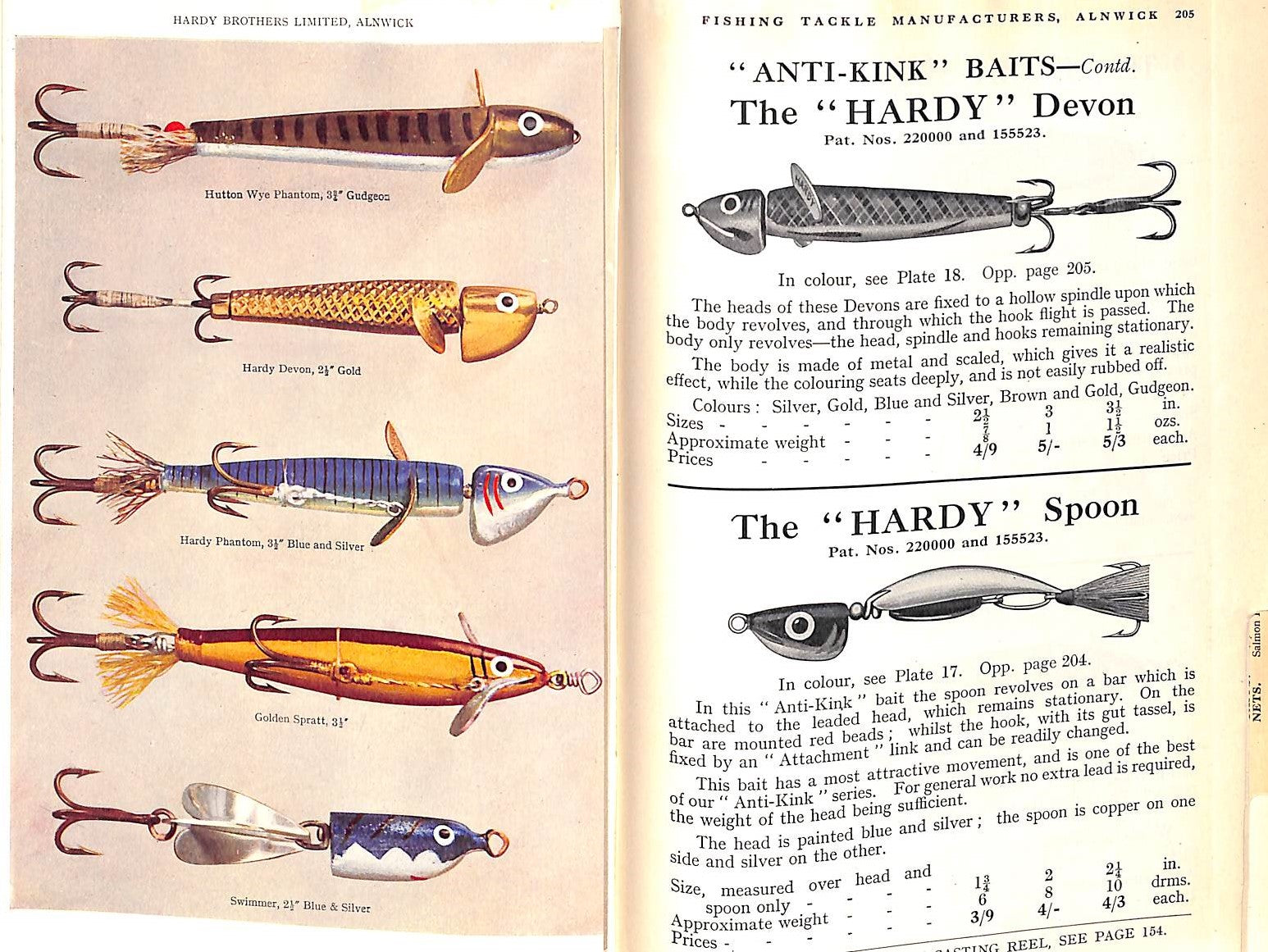 antique fishing lure catalogs Hardy's Anglers' Guide" 1930