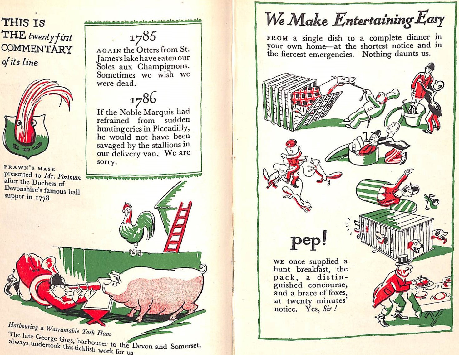 "Let's Forget Business: The Commentaries Fortnum & Mason" 1930 MENZIES, H. Stuart (SOLD)