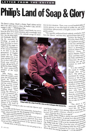 "M The Civilized Man: Prince Philip A Right Royal Pain" July 1991