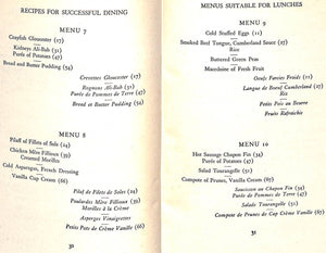 "Elsie de Wolfe's Recipes For Successful Dining" 1947 WOLFE, Elsie de