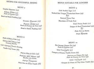 "Elsie De Wolfe's Recipes For Successful Dining" 1935 Wolfe, Elsie de