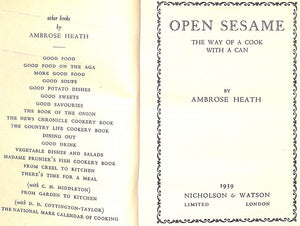 "Open Sesame: Two Hundred Recipes For Canned Goods" 1939 by Ambrose Heath